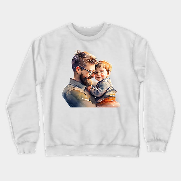 Father with son Crewneck Sweatshirt by DreamLoudArt